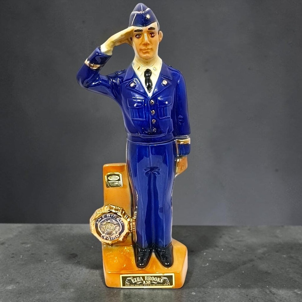 VTG 1972 Ezra Brooks American Legion Decanter 54th Convention Chicago 24K Gold